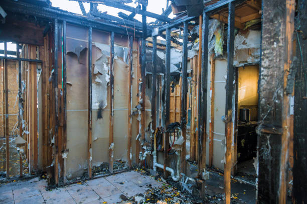 Professional Fire Damage Restoration technician working in Monroe Township, NJ
